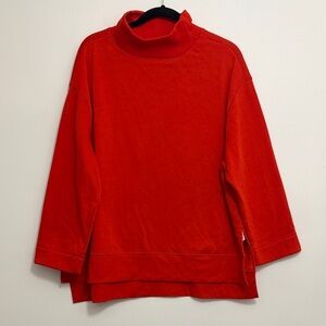 Anthropologie Bold Red/Orange Mockneck Sweater